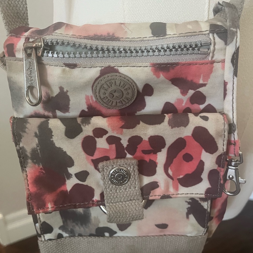 Kipling Pink & Neutral Leopard Print Crossbody Bag, GUC